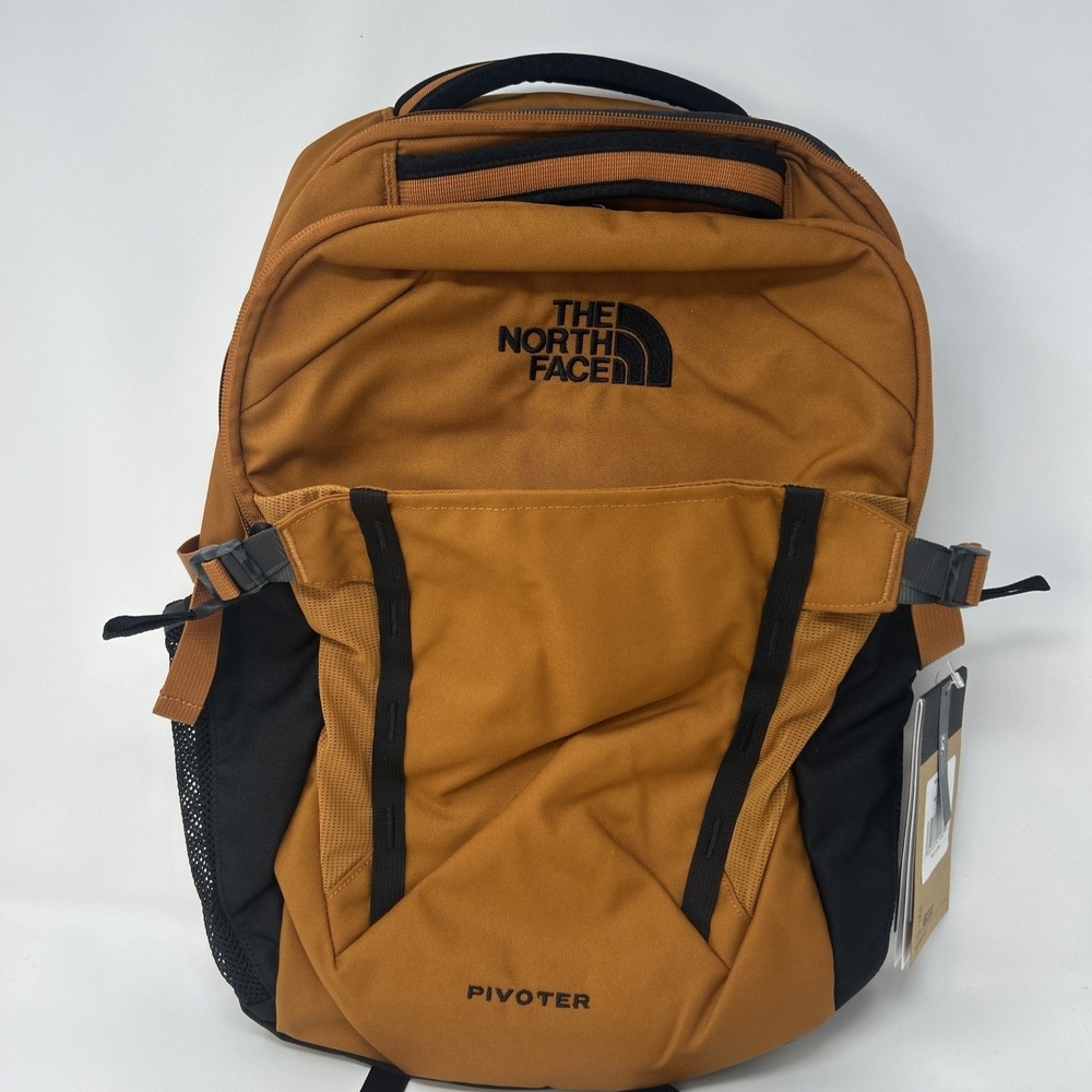 NWT The North Face Pivoter Orange/Brown Backpack FlexVent Laptop Compartment